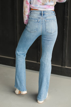 RISEN Live My Life High Rise Bootcut Jeans - Light Wash, Closet Candy, 5