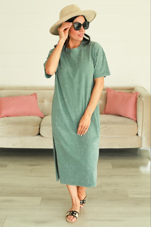 Effortless Grace Midi Dress -  Sage, Closet Candy, 1