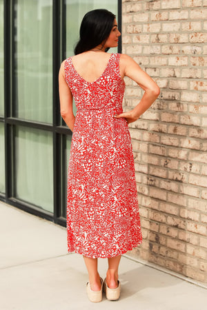 Amber Tie-Waist Maxi Dress, Orange, Closet Candy, 5