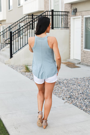 Ciel Flared Tank Top - M Blue, Closet Candy, 5