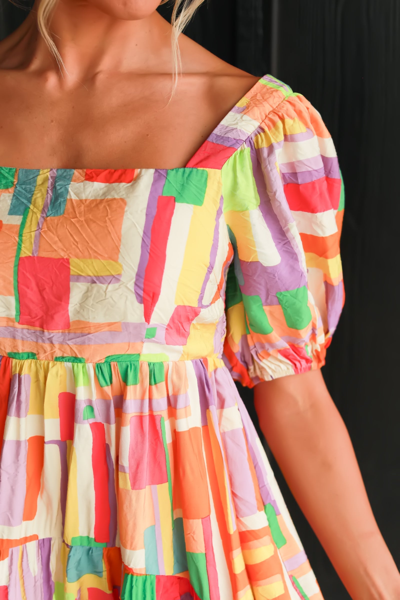 Find A Way Back Into Geo Mini Dress - Yellow Multi, Closet Candy, 1