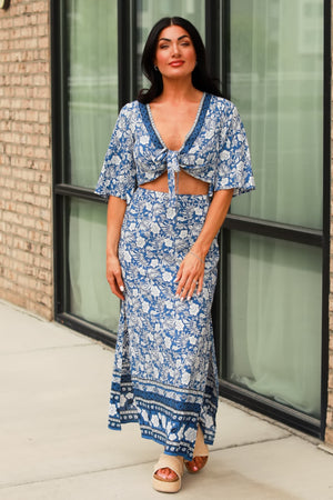 Santorini Floral Bloom Set, Navy, Closet Candy, 1