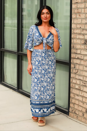 Santorini Floral Bloom Set, Navy, Closet Candy, 4