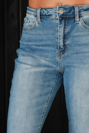 KANCAN Cristina High Rise Slim Straight Jeans - Medium Wash, Closet Candy, 2