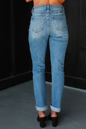 KANCAN Cristina High Rise Slim Straight Jeans - Medium Wash, Closet Candy, 6
