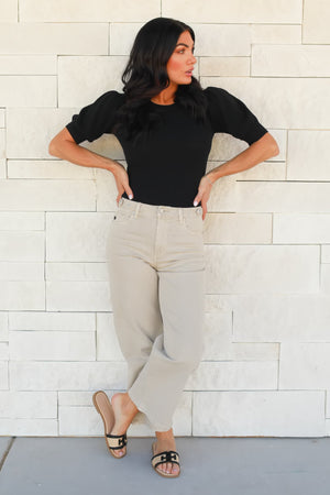 Got My Puff Back Ribbed Bodysuit - Black, Closet Candy, 3