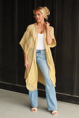 Echoes of Summer Tribal Kimono, Mustard, Closet Candy, 4