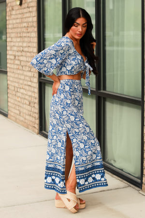 Santorini Floral Bloom Set, Navy, Closet Candy, 5
