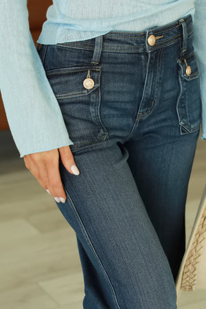 KANCAN Luka High Rise Wide Leg Jeans - Dark Wash, Closet Candy, 2