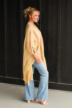 Echoes of Summer Tribal Kimono, Mustard, Closet Candy, 5