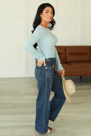Hint Of You Sheer Top - Baby Blue, Closet Candy, 4