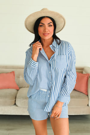 Just Looking For That Striped Set - Blue
