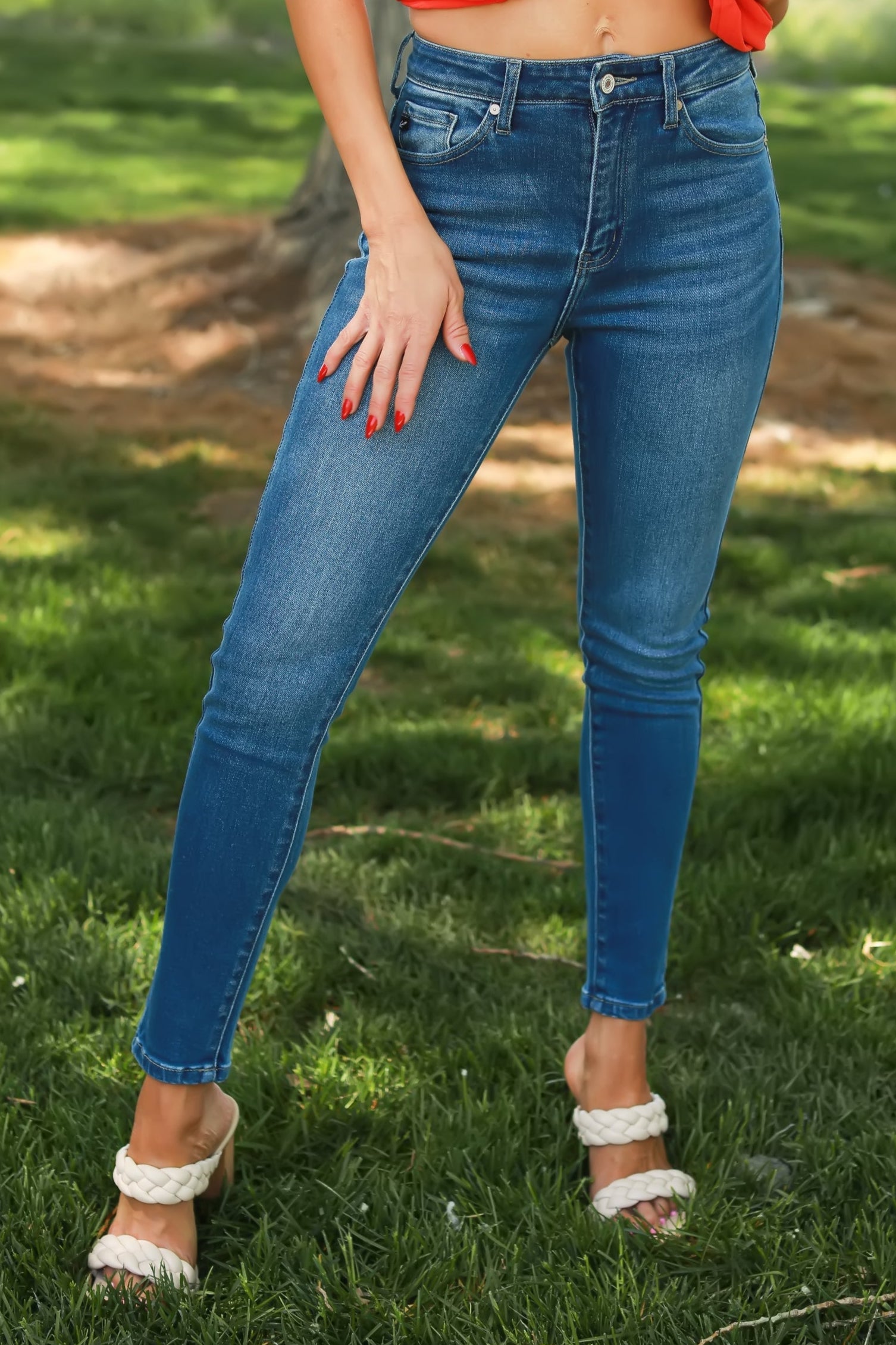KANCAN Nicole High Rise Super Skinny Jeans - Medium Wash, Closet Candy, 1
