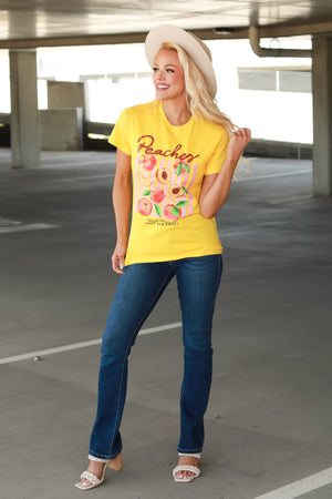 Ain’t That Just Peachy Graphic Tee, Daisy, Closet Candy, 6