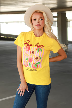 Ain’t That Just Peachy Graphic Tee, Daisy, Closet Candy, 1