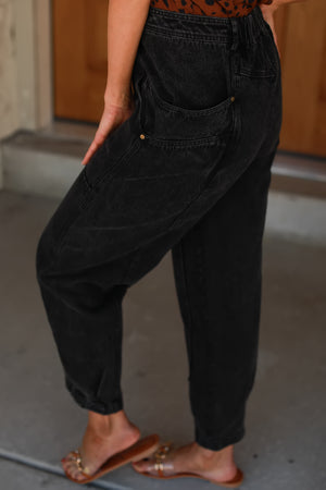 All Too Cool Barrel-Leg Pants - Charcoal Black, Closet Candy, 4