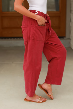 Love Will Find Wide Leg Pants - Wine, Closet Candy, 4
