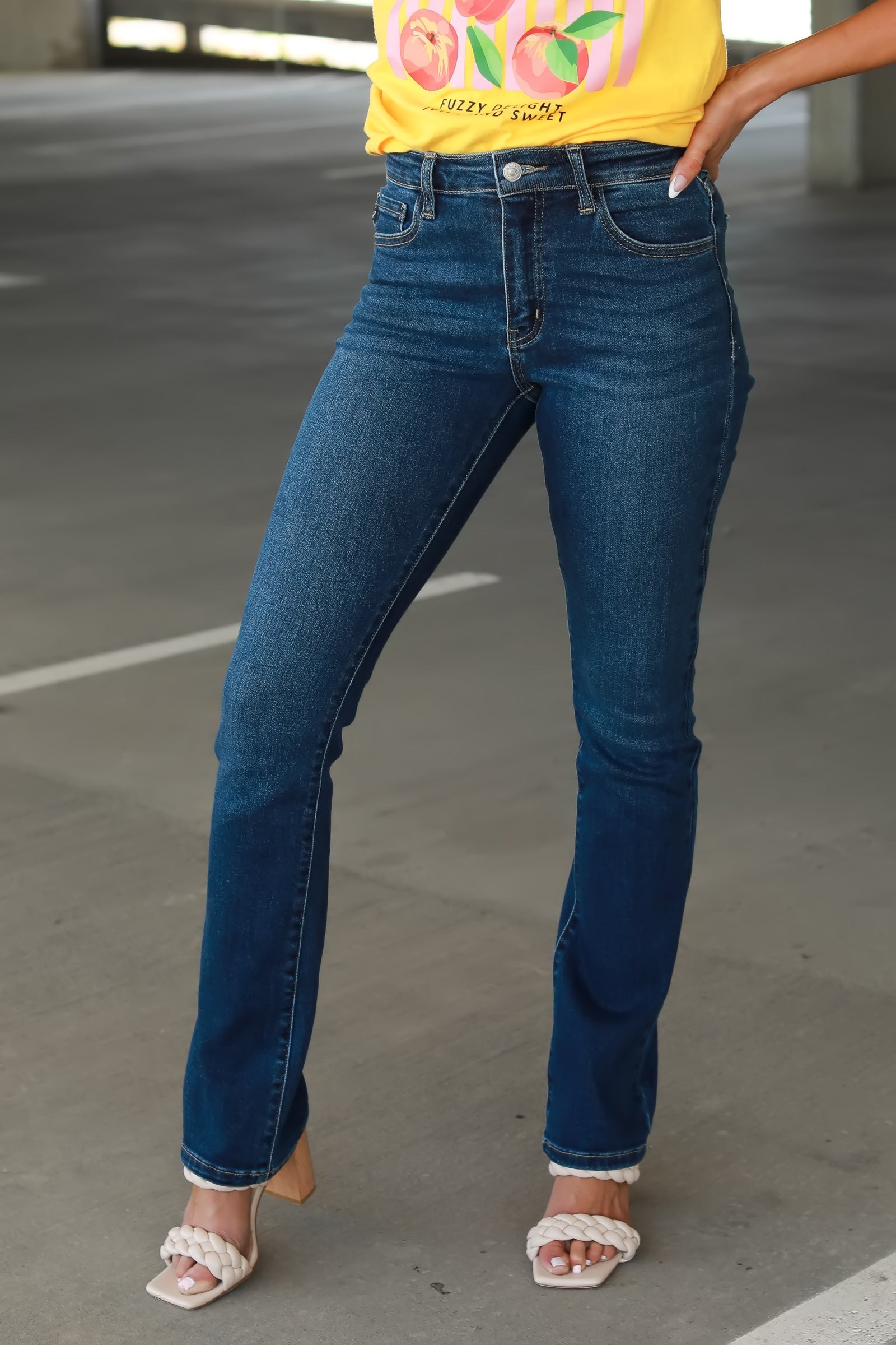KANCAN Denver Essentials High Rise Bootcut Jeans - Dark Wash, Closet Candy, 1