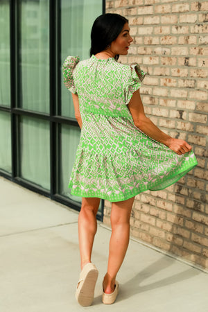 Tulum Tropic Ruffle Mini Dress - Green, Closet Candy, 5