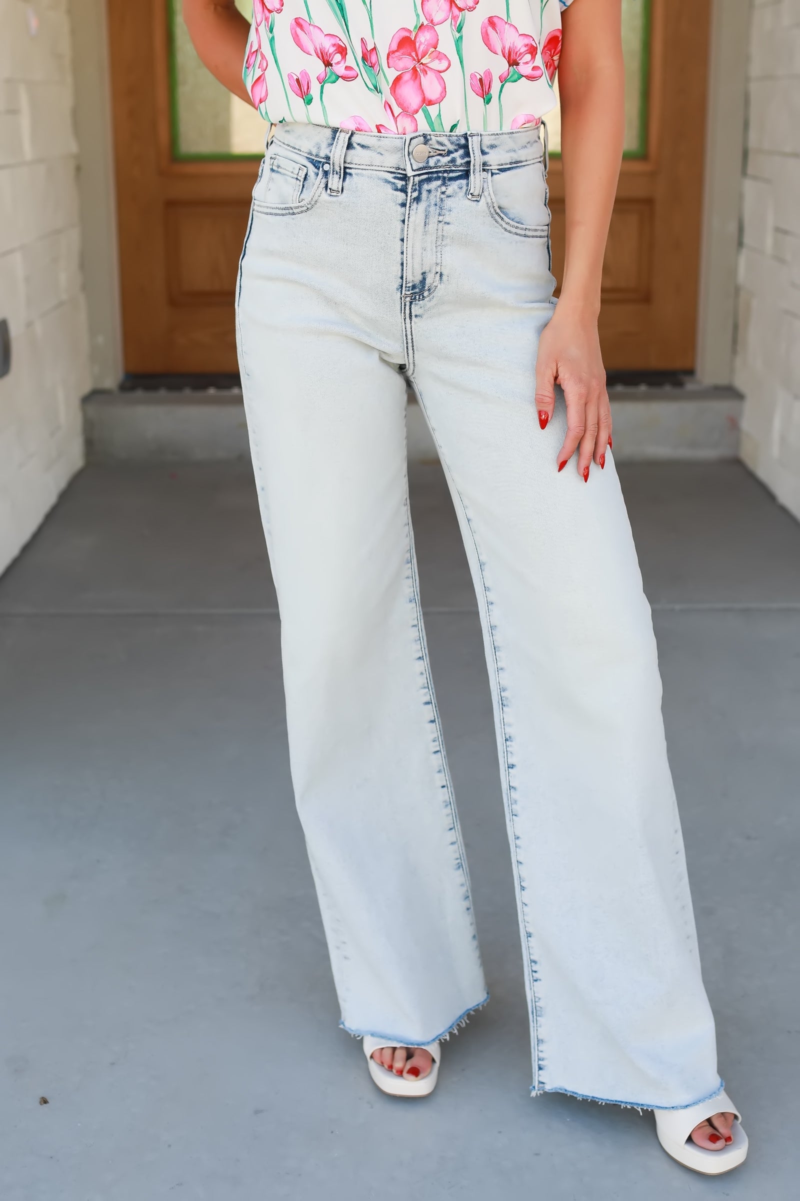 RISEN High Rise Cloudwalkin’ Denim Jeans - Light Wash, Closet Candy, 1