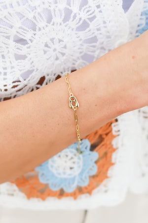 Whimsy Link Initial Bracelet, Closet Candy, 1