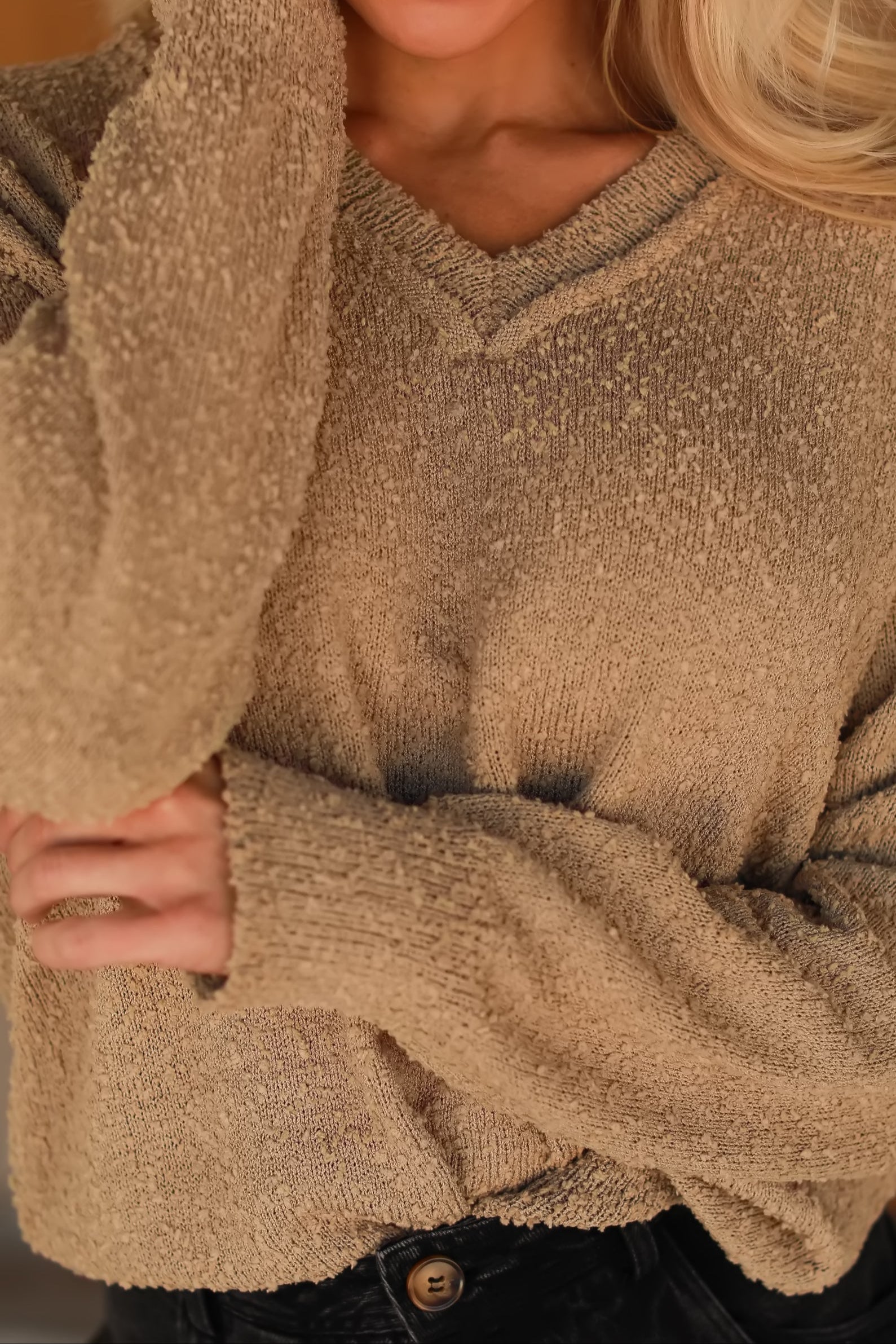 All the Feels Sweater, Latte, Closet Candy, 1