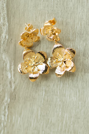 Sunlit Petals Drop Earrings - Gold, Closet Candy, 3