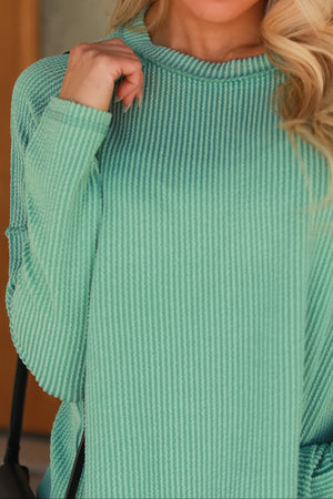 Ribbed Mood Knit Top, Lt Jade, Closet Candy, 2