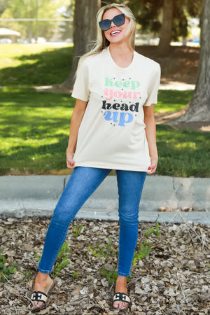 Head Held High Graphic Tee, Cream, Closet Candy, 3