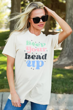 Head Held High Graphic Tee, Cream, Closet Candy, 1