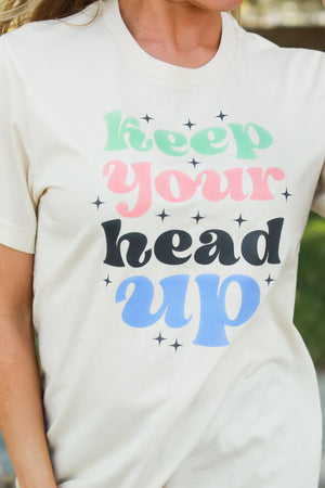 Head Held High Graphic Tee, Cream, Closet Candy, 2