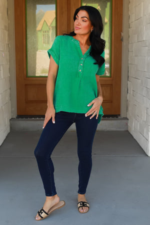 From This Moment Henley Shirt - K. Green, Closet Candy, 3