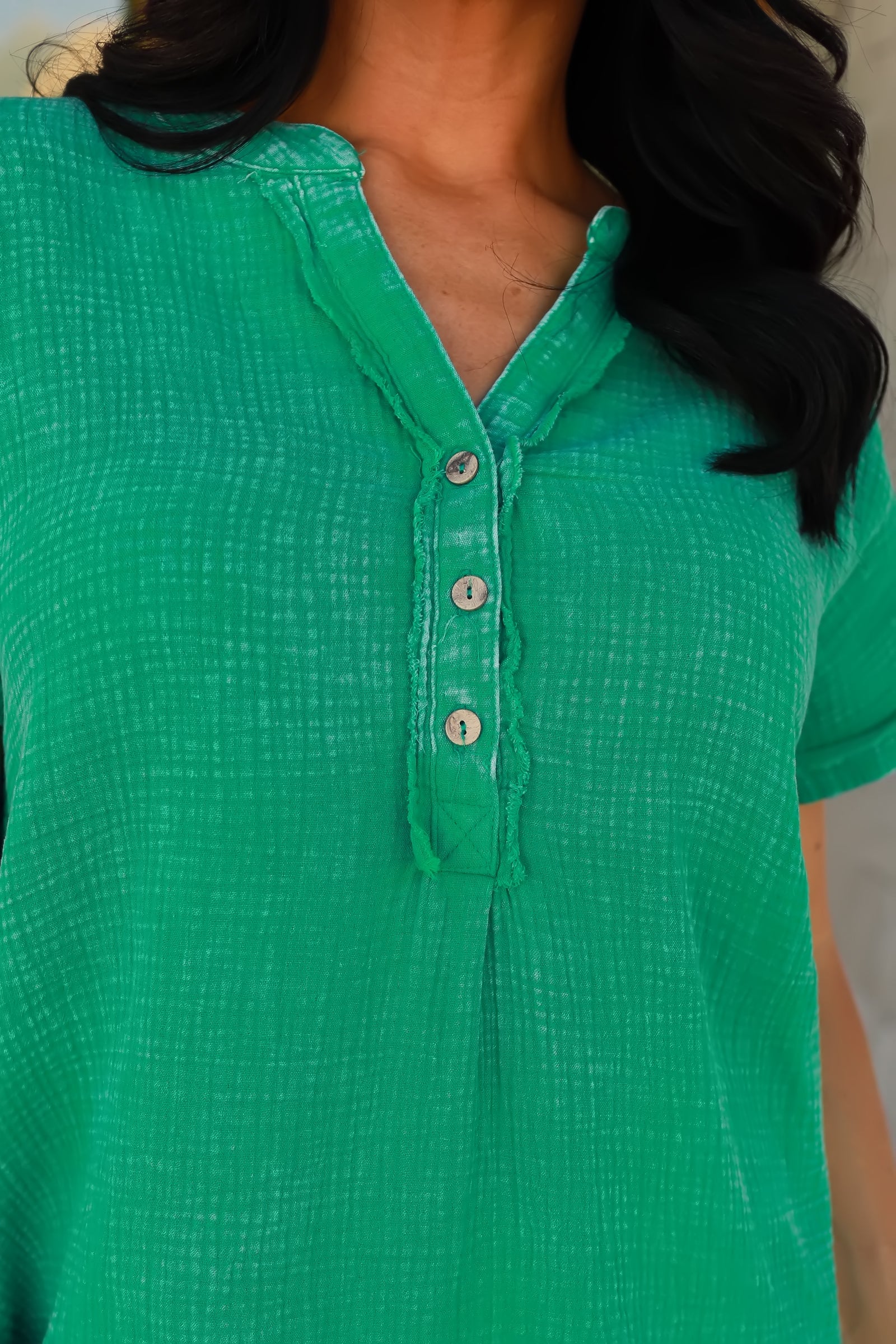 From This Moment Henley Shirt - K. Green, Closet Candy, 1