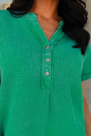 From This Moment Henley Shirt - K. Green, Closet Candy, 2