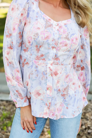 All You Gotta Do Blouse - Purple, Closet Candy, 2