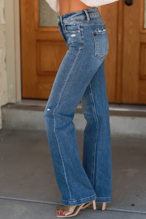 RISEN True Blue Bootcut Jeans, Medium Wash, Closet Candy, 4