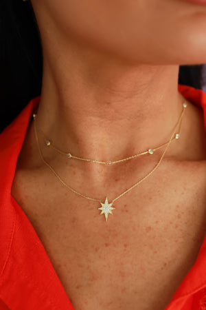 Ethereal Star Layered Necklace - Gold, Closet Candy, 1