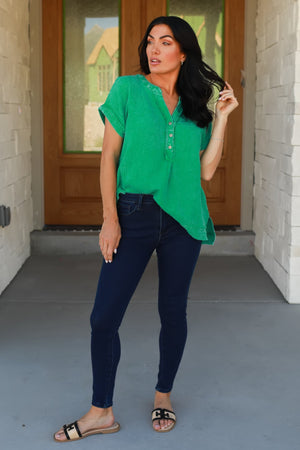 From This Moment Henley Shirt - K. Green, Closet Candy, 6