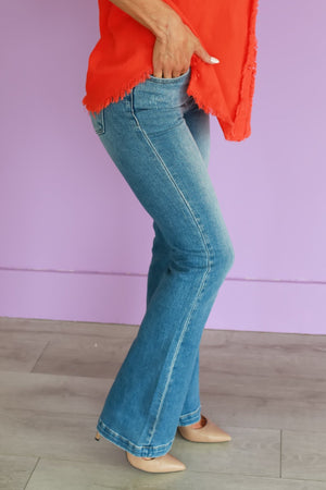 RISEN True Blues High Rise Bootcut Jeans - Light, Closet Candy, 4