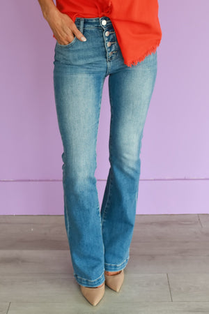 RISEN True Blues High Rise Bootcut Jeans - Light, Closet Candy, 1