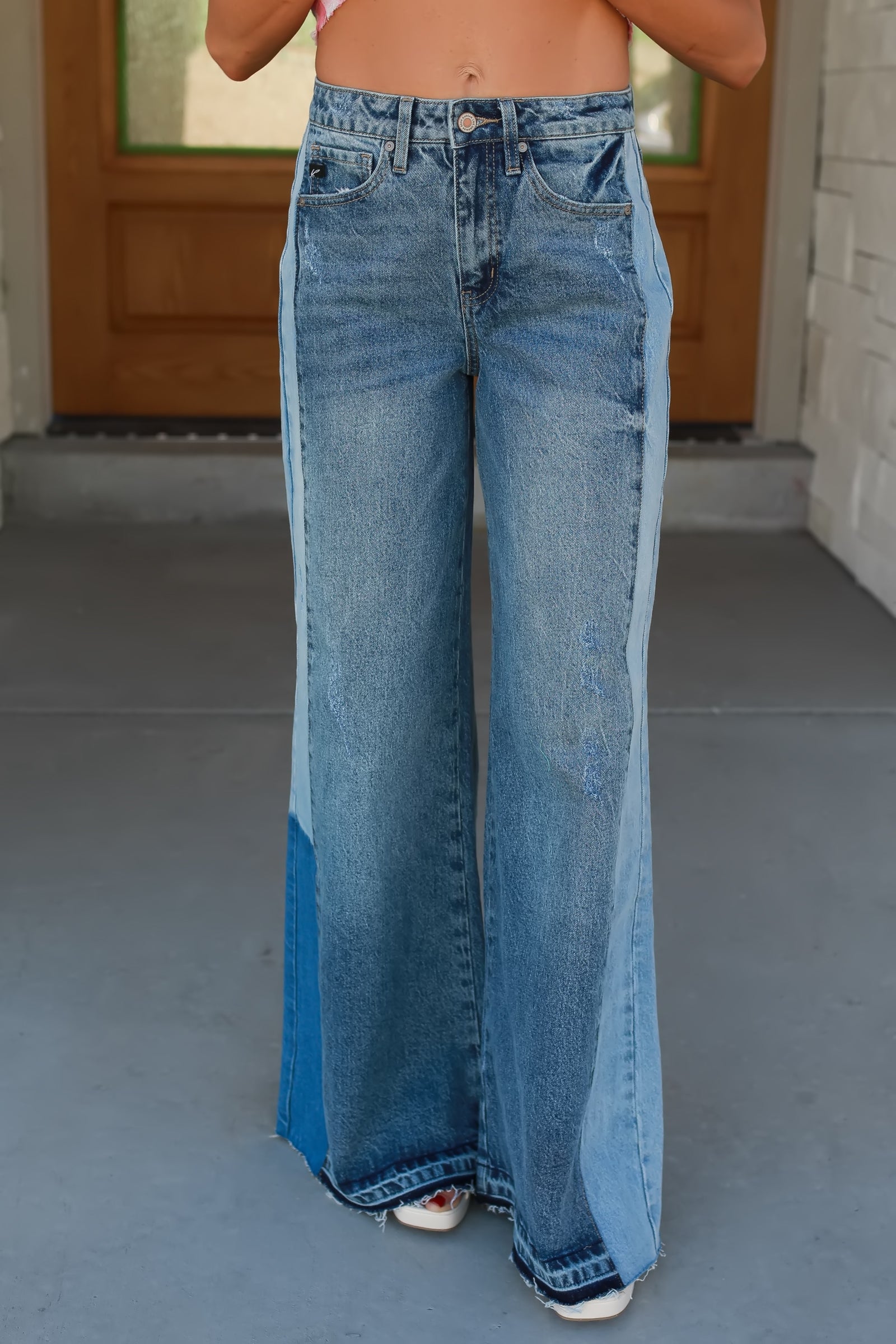KANCAN Clover High Rise Wide Leg Jeans - Medium Wash, Closet Candy, 1