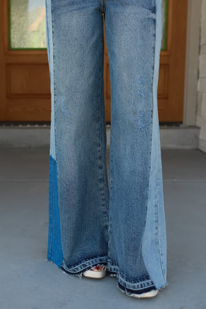 KANCAN Clover High Rise Wide Leg Jeans - Medium Wash, Closet Candy, 3