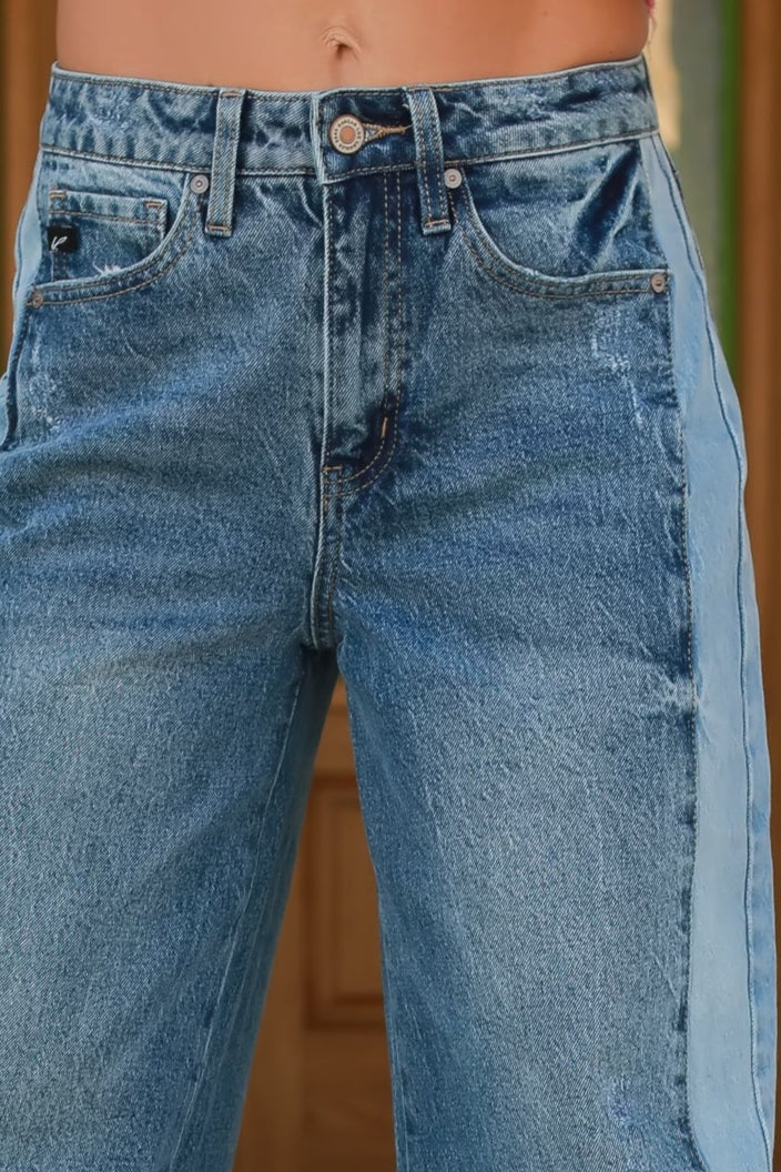 KANCAN Clover High Rise Wide Leg Jeans - Medium Wash, Closet Candy, 1