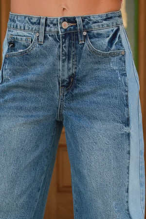KANCAN Clover High Rise Wide Leg Jeans - Medium Wash, Closet Candy, 2