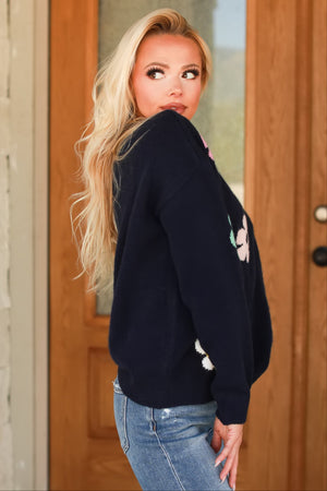 Where the Flowers Bloom Sweater - Navy, Closet Candy, 4