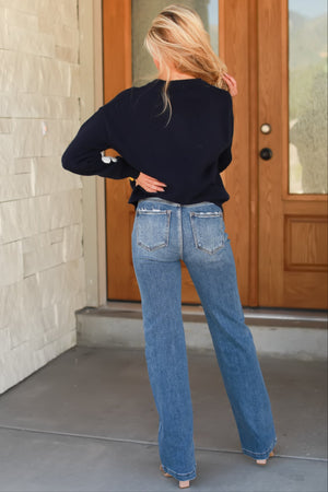 Where the Flowers Bloom Sweater - Navy, Closet Candy, 5