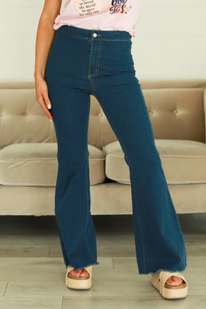 HYFVE Roxie High Waist Flared Jeans - Dark Wash, Closet Candy, 1
