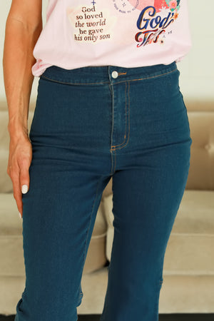HYFVE Roxie High Waist Flared Jeans - Dark Wash, Closet Candy, 2