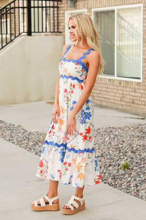 Sweet Botanica Midi Dress – Ivory Multi, Closet Candy, 5