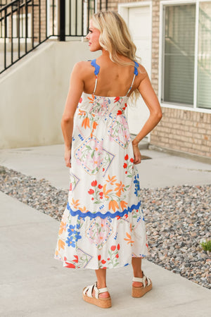 Sweet Botanica Midi Dress – Ivory Multi, Closet Candy, 6